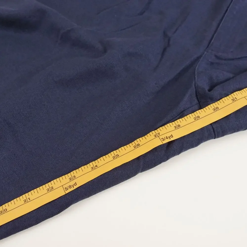Vintage Eddie Bauer High Waist Pleated Linen Cotton Blend Blue Pants Sz 40 x 30